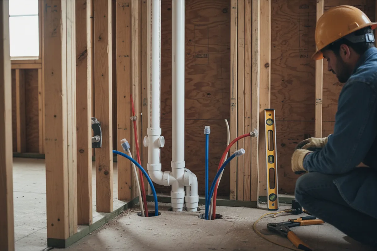 Drain and supply rough-in during Toilet Repair and Installation in Middlebranch